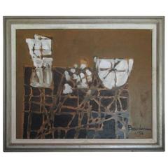 Midcentury Semi-Abstract Oil Painting by Boardman 10