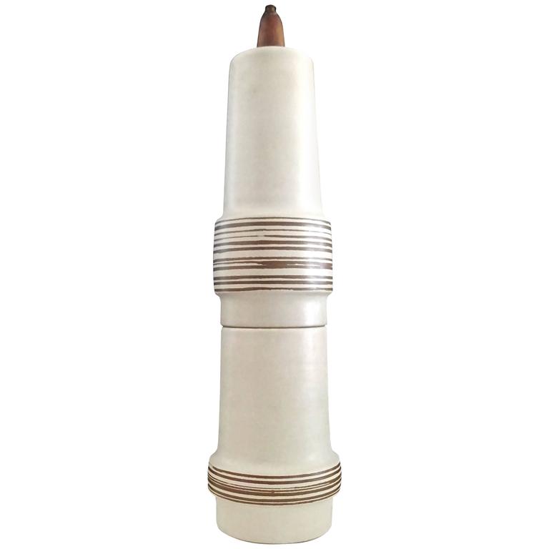 Monumental 1950s Martz Art Pottery Table Lamp For Sale