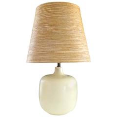 1960s Lotte Art Pottery Table Lamp with Original String Shade, Sweden