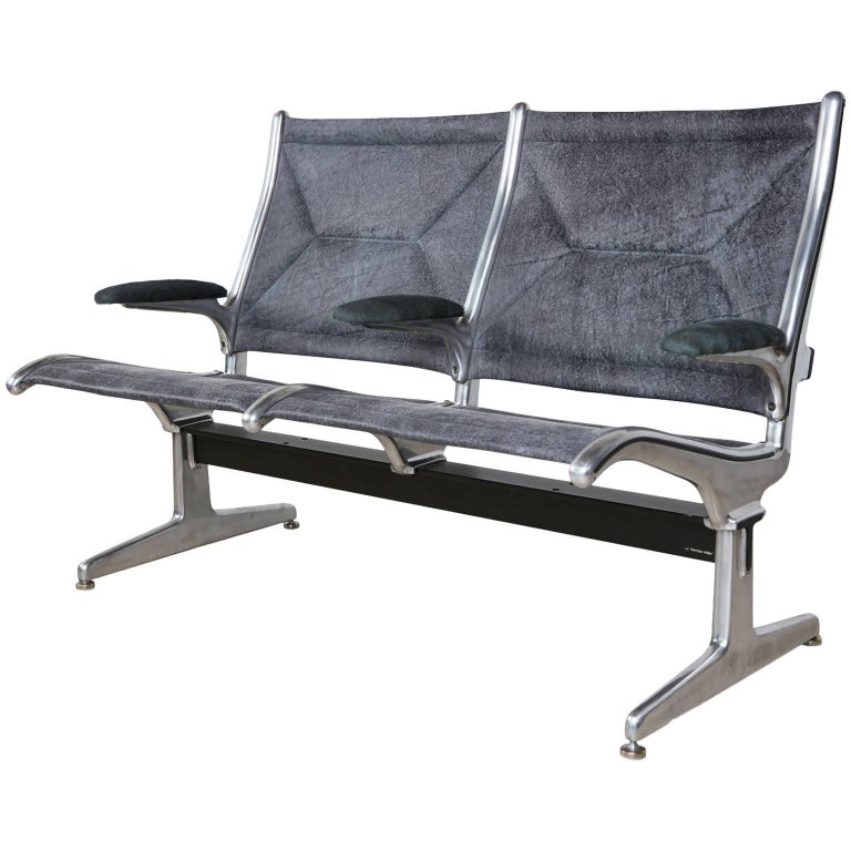 Tandem Sling by Eames for Herman Miller, Restored in Edelman Leather, circa  1962