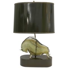 Corroso Murano Glass Bull Table Lamp by Livio Seguso