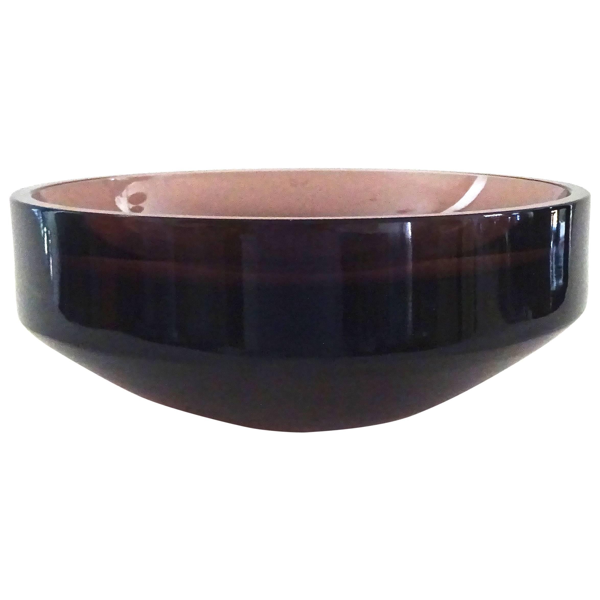 Heavy 1970s Italian Salviati Amethyst Glass Bowl