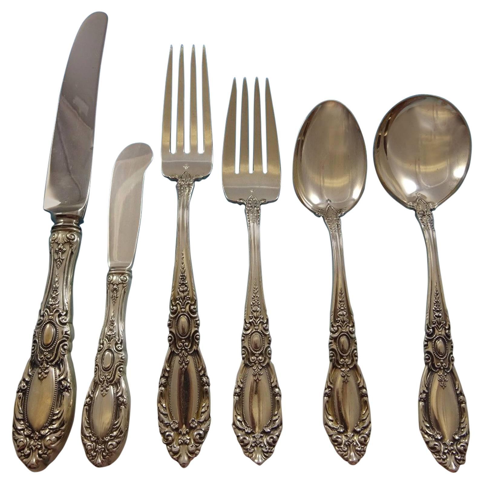 King Richard by Towle Sterling Silver Flatware Service Set of 24 For Sale