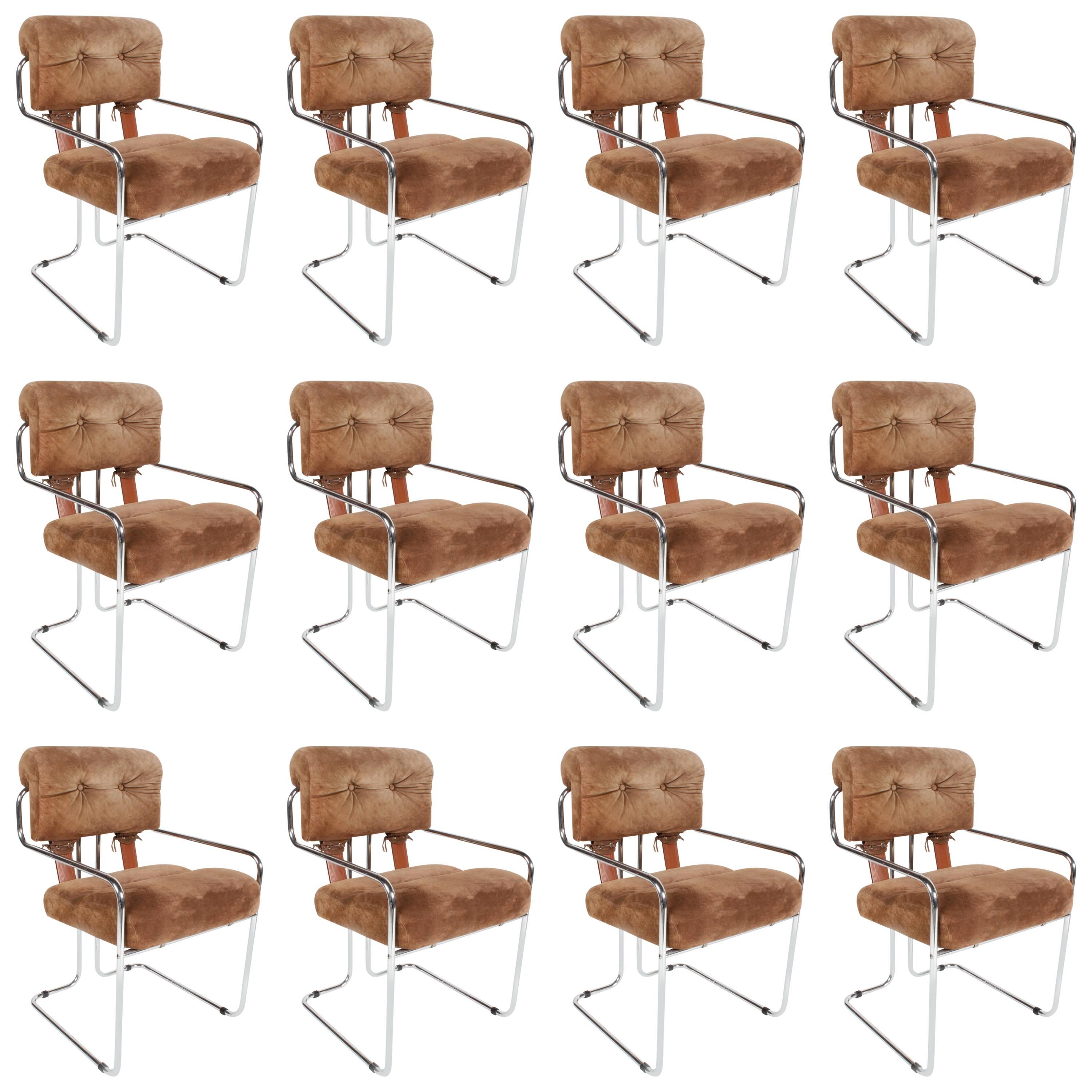 Set of 12 Tucroma Dining Chairs Designed by Guido Faleschini for Pace, 1970s 