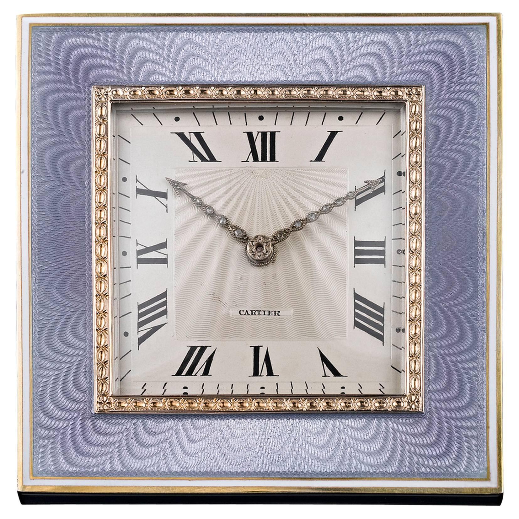 Desk Clock by Cartier For Sale