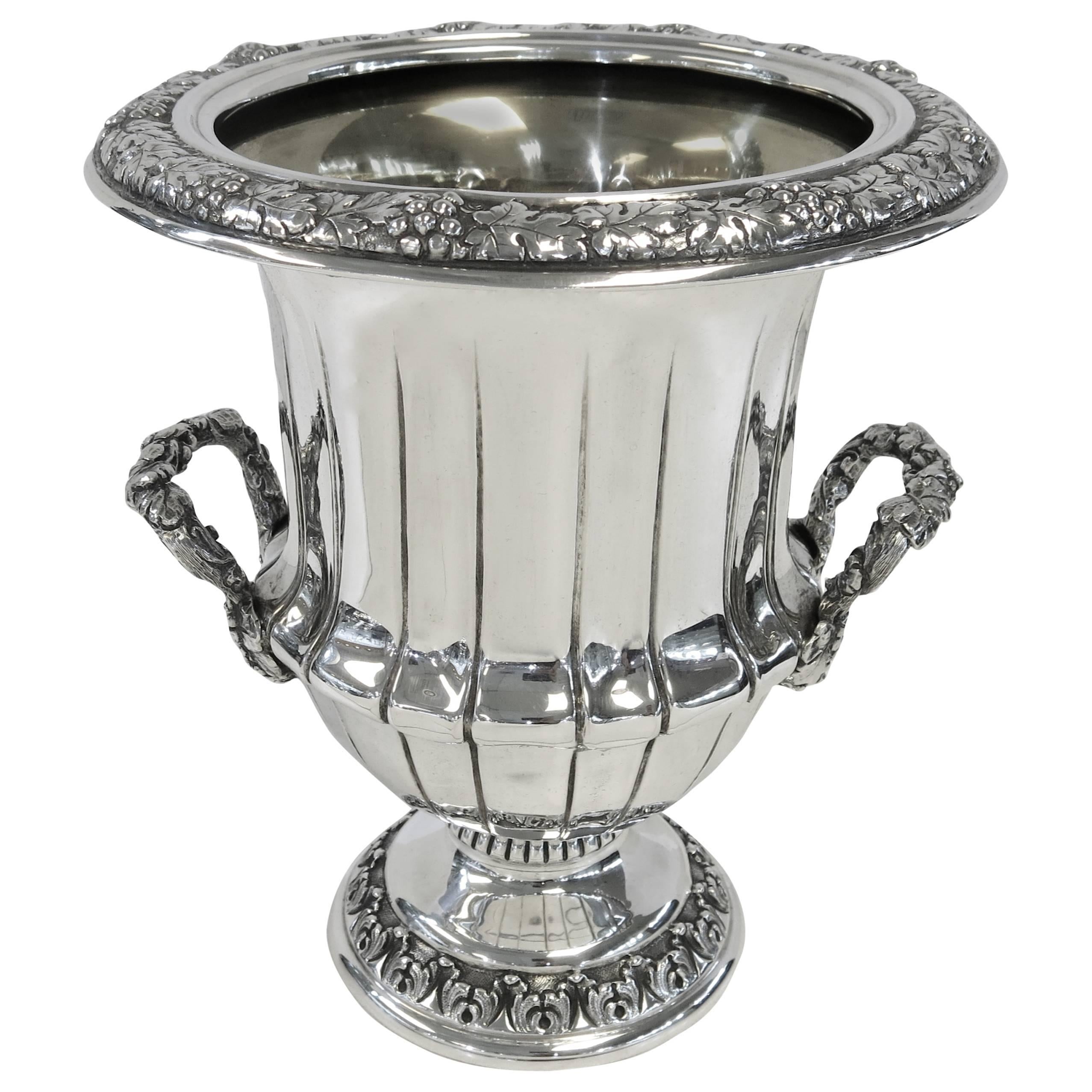 Sterling Silver, Hand Hammered Ice Bucket / Wine / Champagne Cooler
