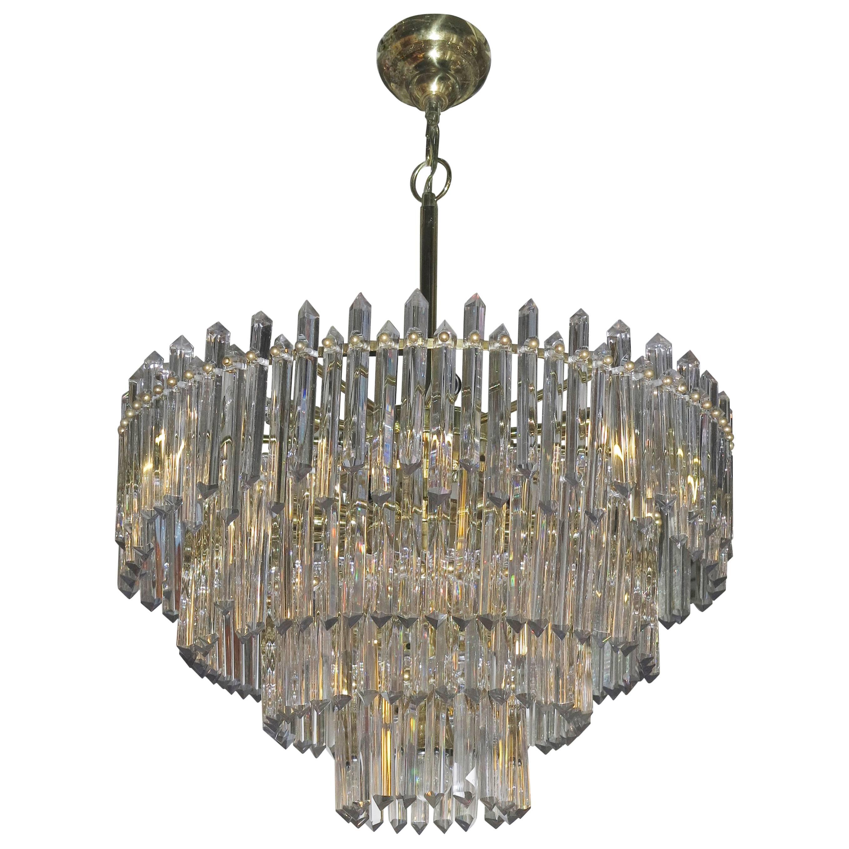 1970 Chandelier with 180 Kristals and 17 Bulbs For Sale