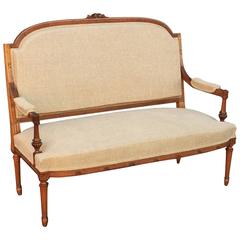 French Upholstered Settee of Carved Walnut 9