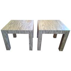 Pair of Wood Grain Parsons End Tables