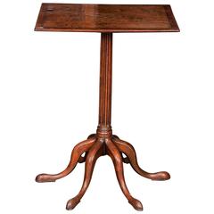 Antique Highly Unusual George III Walnut and Mahogany Tilt-Top Table