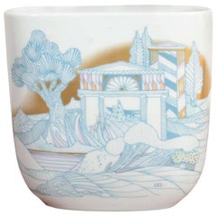  Rosenthal, Vase Germany Porcelain Mid Century 1970s Asian Inspired 