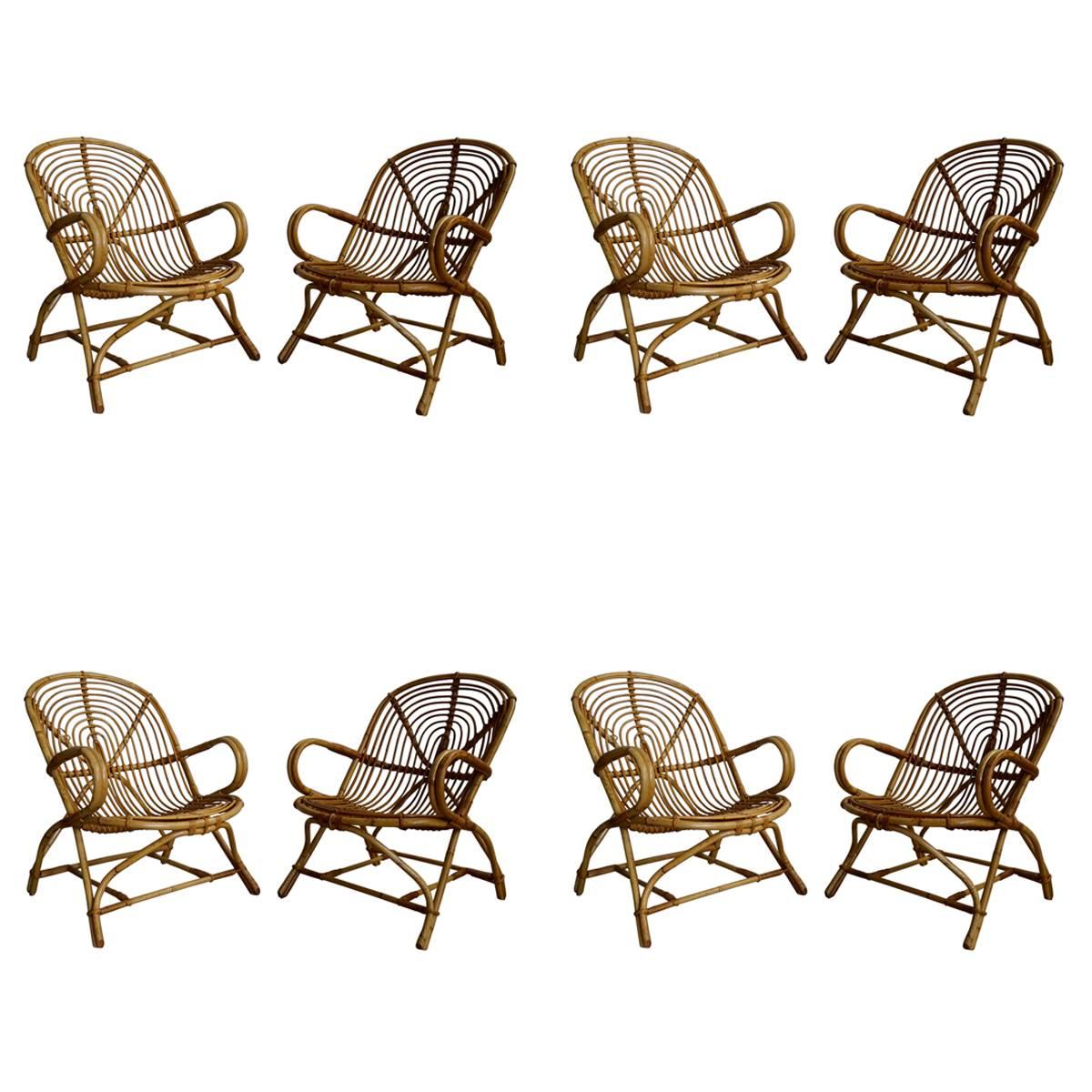 Set of 4 Wicker/ rattan Chairs