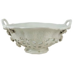 French White Reticulated Grapes Basket, circa 1900