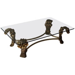 Glass and Brass Coffee Table in the Manner of Maison Jansen