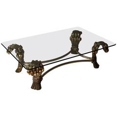 Glass and Brass Coffee Table in the Manner of Maison Jansen 9
