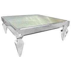 Avenire Lucite and Mirror Coffee Table, by Craig Van Den Brulle