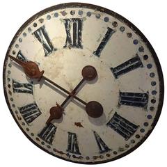 Large Industrial Antique French Clock Face