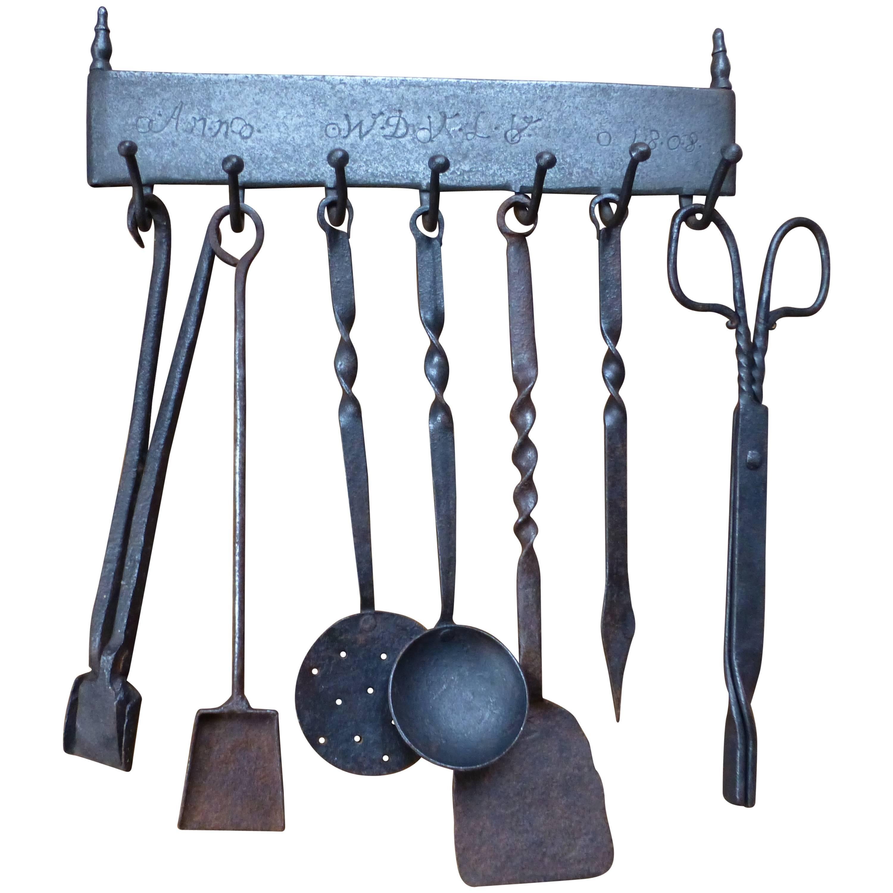 18th-19th Century Dutch Fireplace Tools
