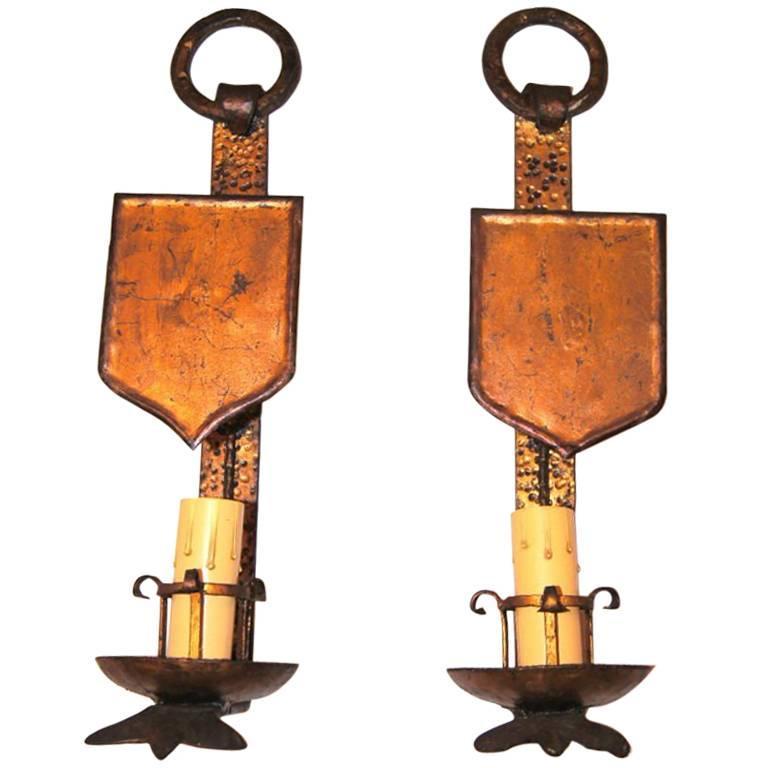 Pair of Gilt Metal Sconces