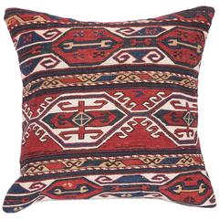 19th Century Pillow Made Out of an Antique Shasavan Soumak Mafrash Panel