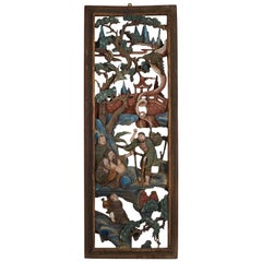 Antique Chinese Carved Guanxii Palace Panel