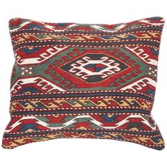 19th Century Pillow Made Out of an Antique Shasavan Soumak Mafrash Panel