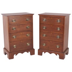 Pair of Antique Chippendale Style Mahogany Nightstands or Chests