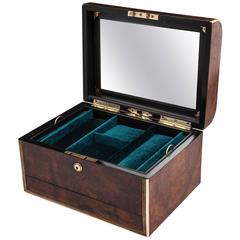 Antique Burr Walnut Jewelry Box