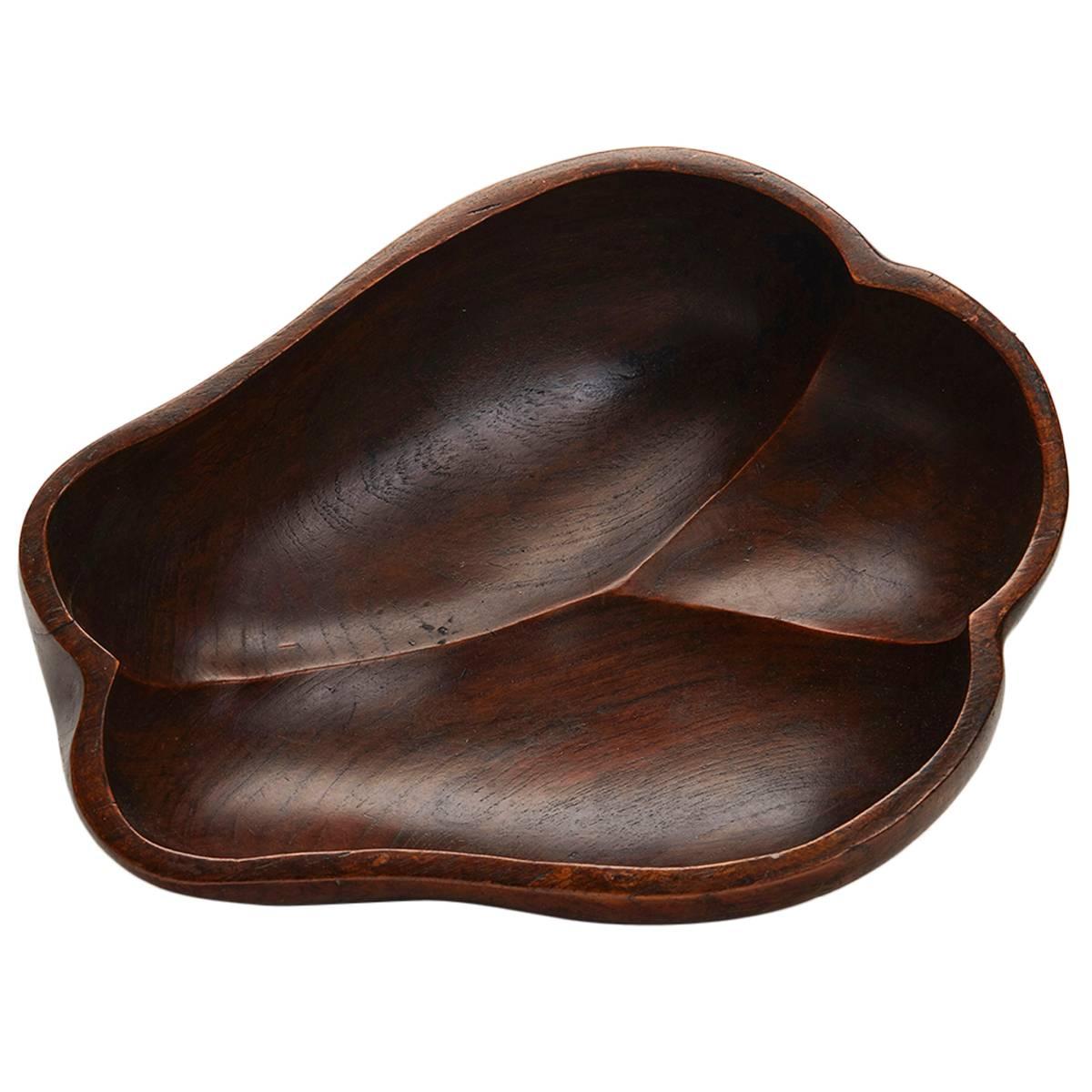 Vintage Hawaiian Carved Koa Wood Bowl, circa 1920