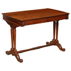 19th Century English Neoclassical Two-Drawer Oak Desk