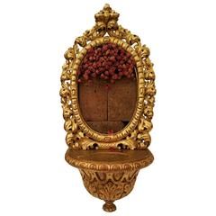 19th Century Italian Carved Giltwood Reliquary