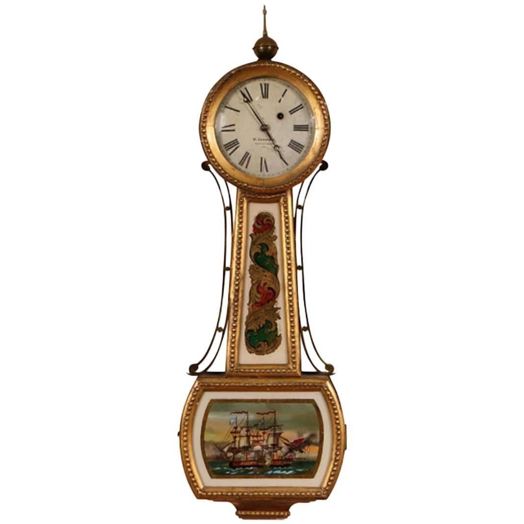 W. Goodwin Late Federal Banjo Clock