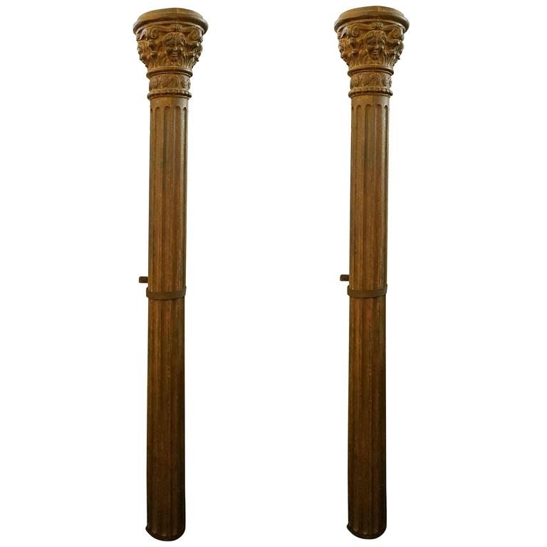 Two Tall 19th Century Cast Iron Columns For Sale at 1stDibs
