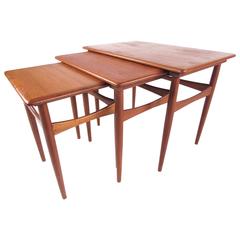 Set of Danish Modern Teak Nesting Tables 3