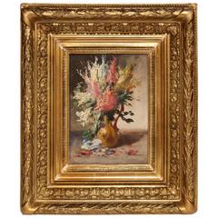 19th Century Belgium Still Life Painting in Original Frame Signed E. Coppenolle
