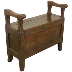Small French Antique Chestnut Seat