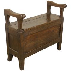 Small French Antique Chestnut Seat 12