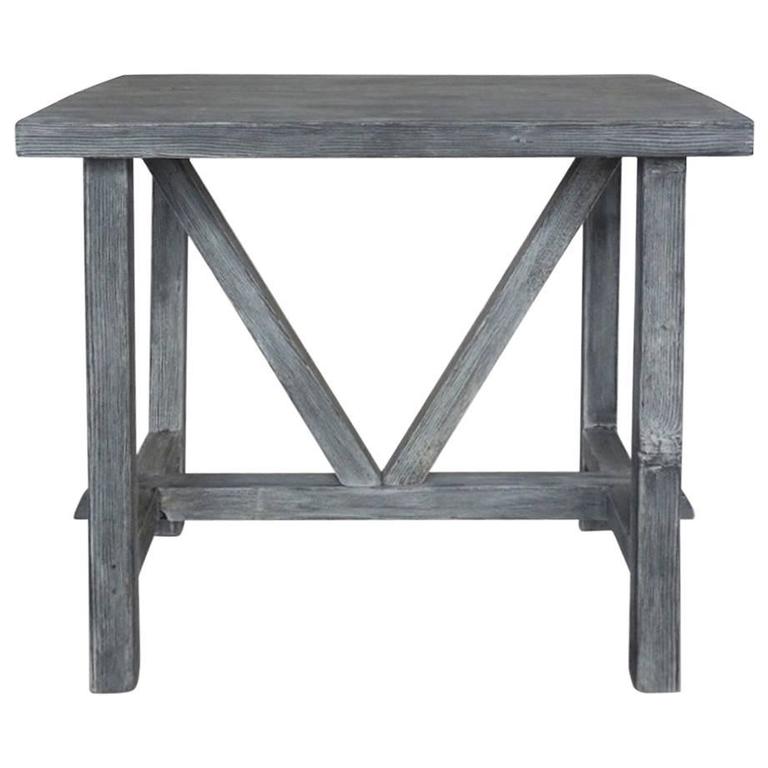 Reclaimed Wood Side Table For Sale at 1stdibs