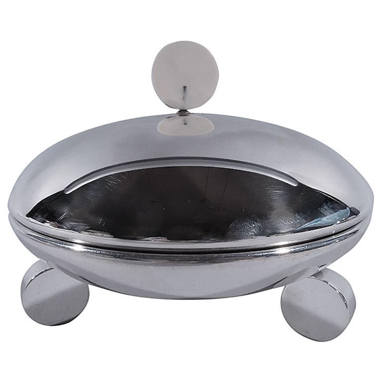 Unusual Modern Sterling Silver Covered Serving Dish