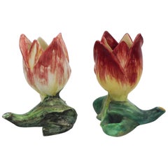 19th Century Majolica Tulip Vase Massier