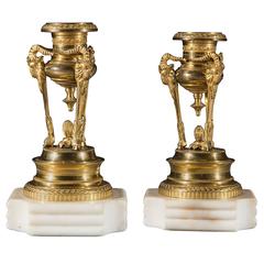 Early 19th Century Regency Period Gilt Brass Candlesticks