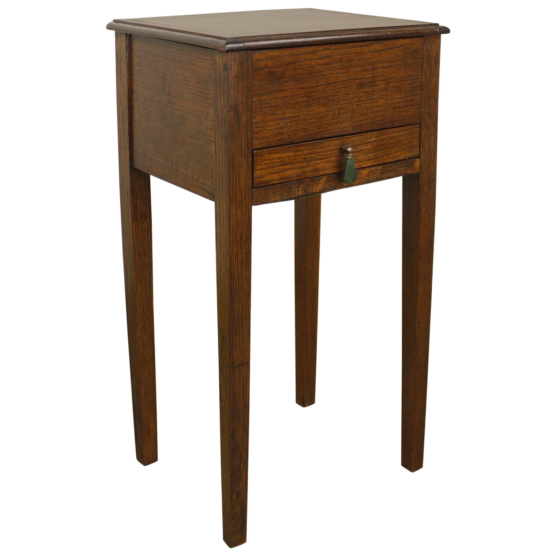 English Arts and Crafts Sewing Box Side Table