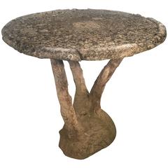 Stunning Weathered Faux Bois Round Table