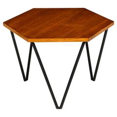Gio Ponti Side Table by ISA, Wood and Iron, 1950s, Mid-Century, Italy 9