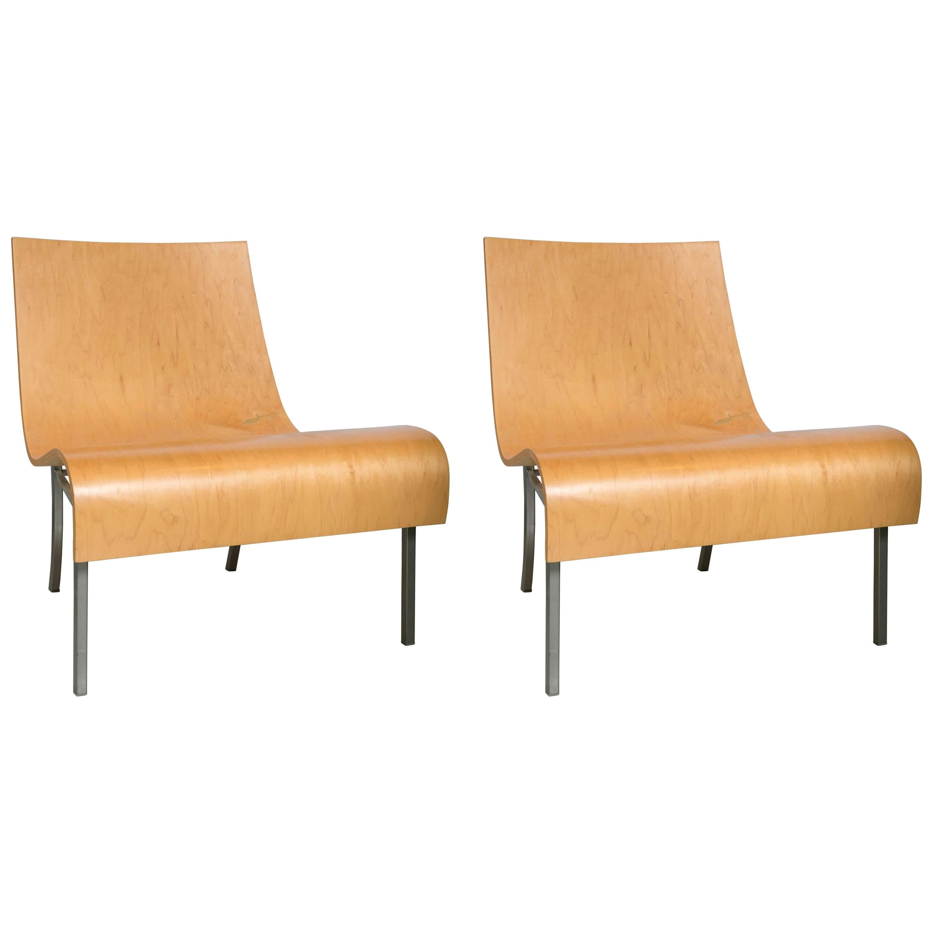 Pair of Molded Wood Chairs