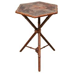 Hexagonal Scorched Bamboo English Table