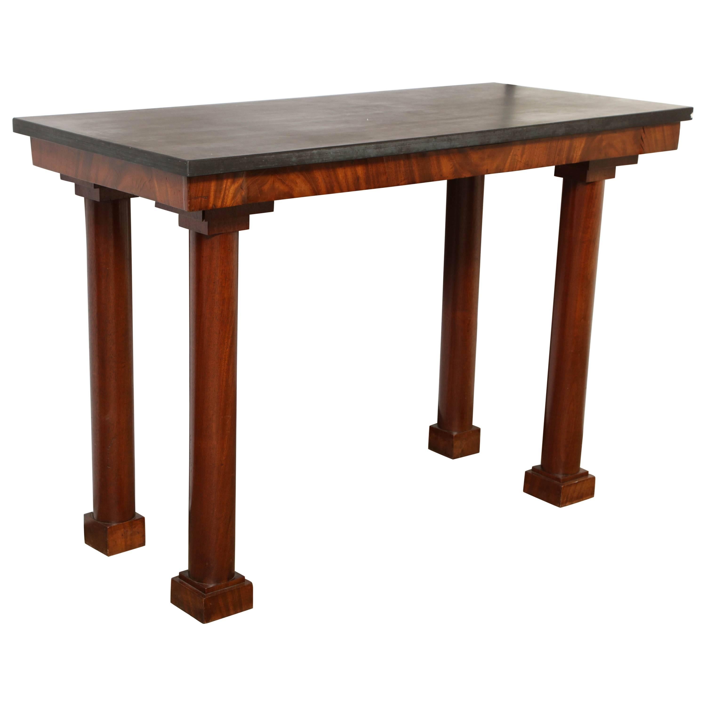 Mahogany Console with Black Marble-Top