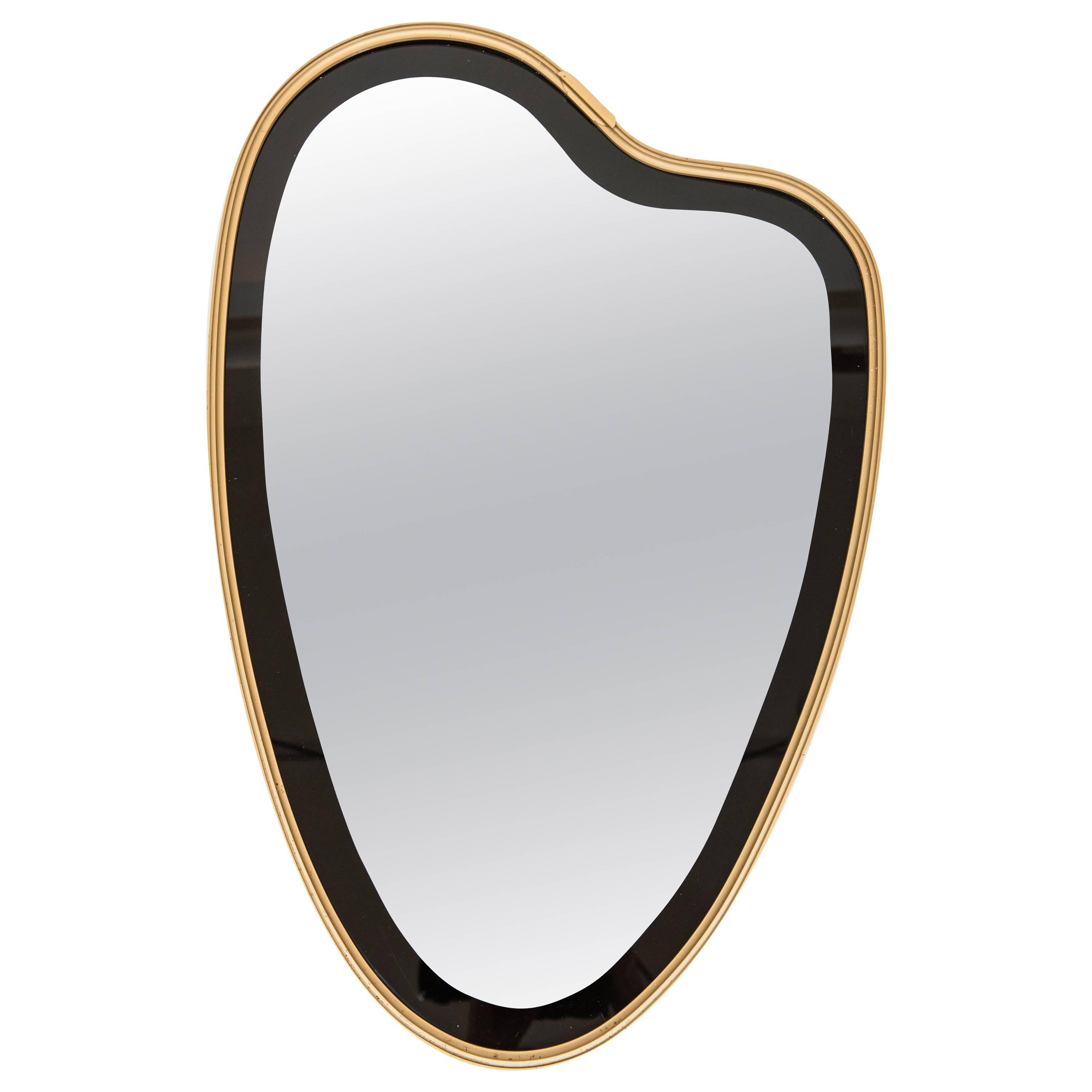 1950s Italian Brass Framed Mirror