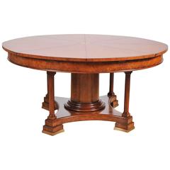 Oak Circular Extending Table with Separate Leaf Storage Unit