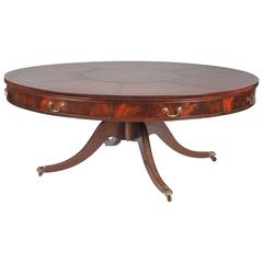 Vintage Large Mahogany Library Drum Table